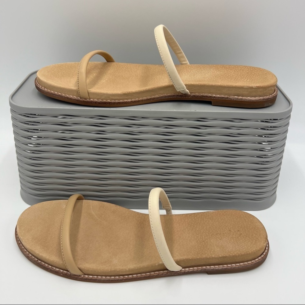 Madewell Paris Two Strap Sandals Earth Sand Beige Size 10 GUC